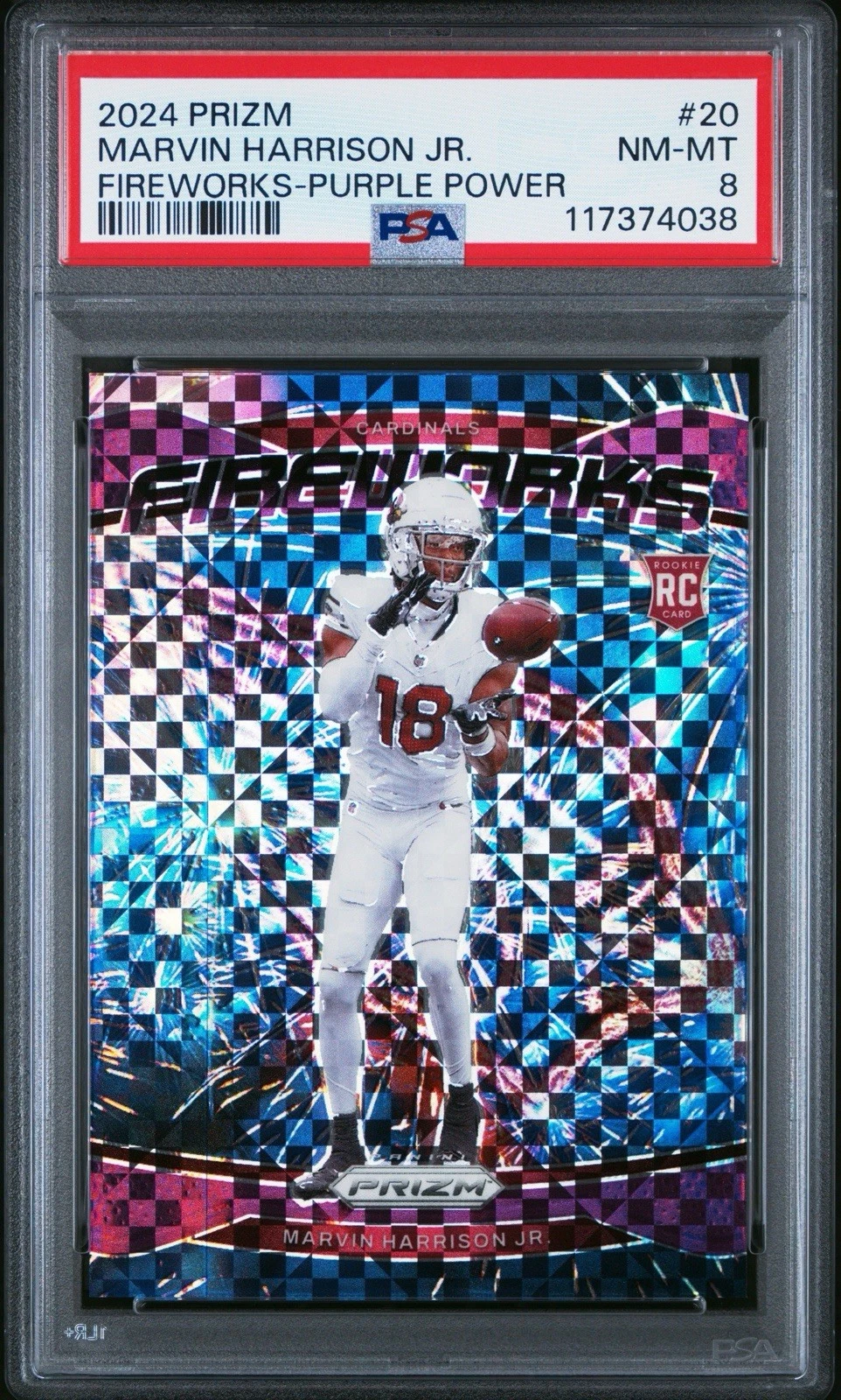 Marvin Harrison Jr. Panini Prizm Fireworks #20 Purple Power