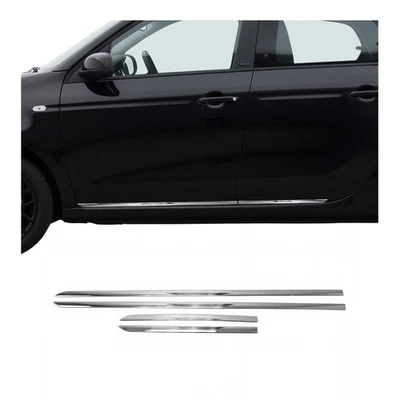 Garniture Baguette de porte latérale pour Smart Forfour 453 454 2014-2021 inox - Photo 1/4