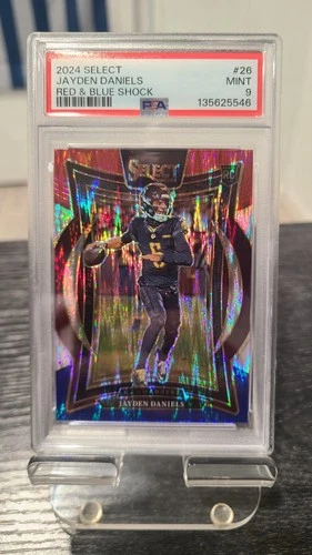 (PSA 9) Jayden Daniels 2024 Panini Select - Concourse Red & Blue Shock  Prizm RC