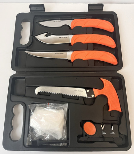 Outdoor Edge Field Pak Game Processing Set, 6 Tools, Knives, Saw, Sharpener