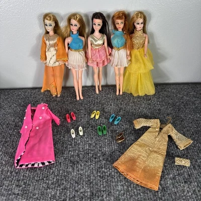 Vintage 1970’s Topper Dawn Dolls Lot Of 5 Dawn Angie Glori Tangerine Tunic - Image 1 of 4