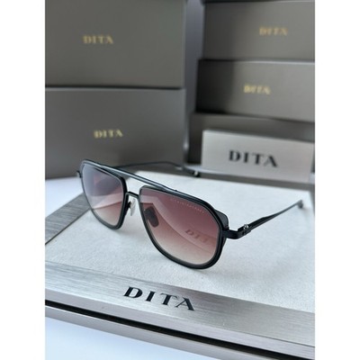 DITA INTRACRAFT DTS165-A-02 Matte Black Iron Burgundy Gradient Lens Sunglasses
