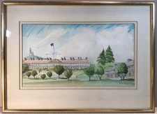 Artist H P Jarrett 1975 Urban Landscape Framed Watercolour Painting