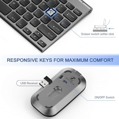seenda WGJP-031 Small Wireless Keyboard and Mouse, Ultra Compact Rechargeable - Afbeelding 5 van 5