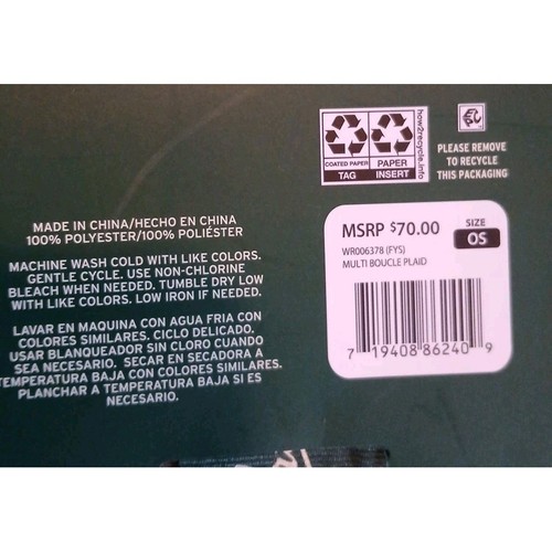 Woolrich Plush Blanket Wrap, Luxe Softness, One Size, Great For Layering - Picture 4 of 4