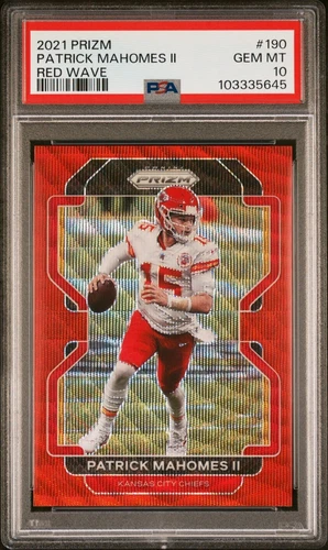 2021 Panini Prizm - Patrick Mahomes II #190 Red Wave Prizm 21/149 PSA 10 🙌🫡