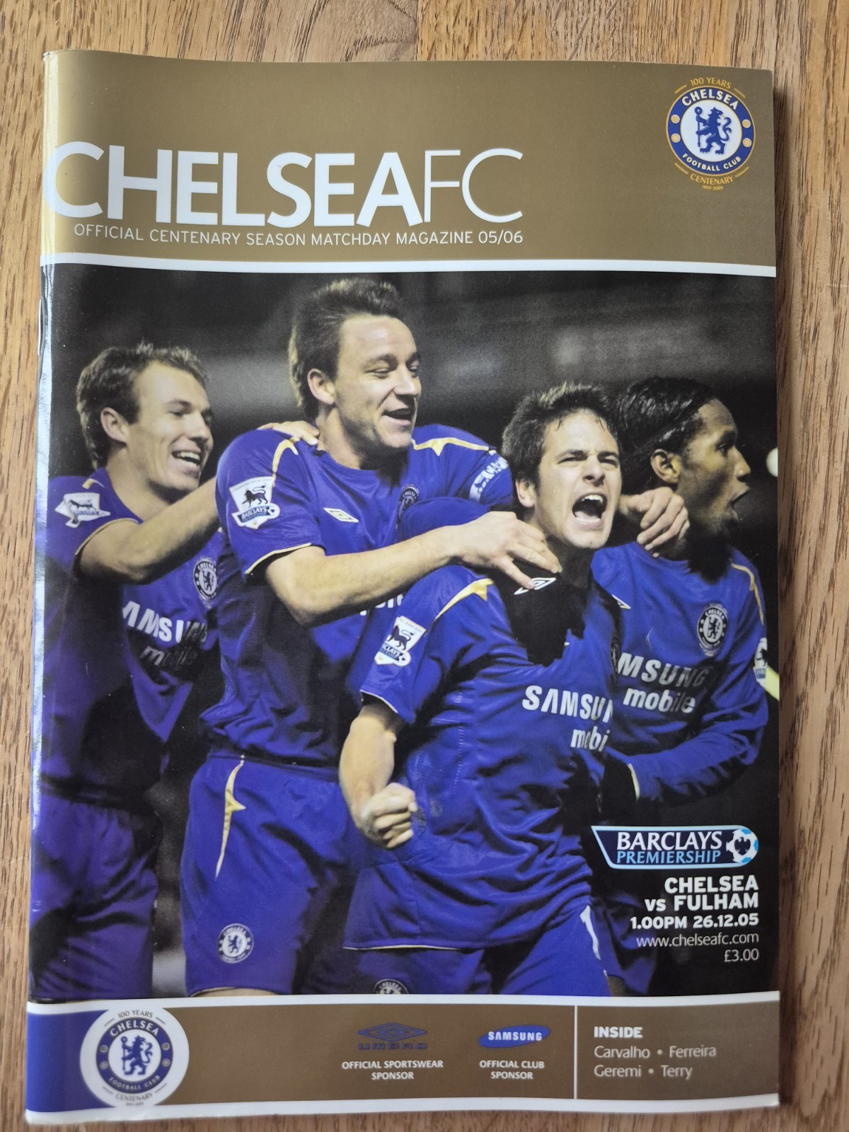 2005/06 Chelsea V Fulham Premier League Football Programme VGC for sale on Ebay