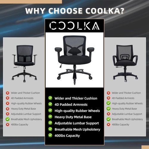 Big and Tall Office Chair 500lbs - Ergonomic Mesh Desk Chair, Heavy Duty Comp... - Picture 7 of 9