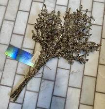 3 Rachel Zoe Gold Chunky Ice Covered Branches Christmas Tree Picks 18”