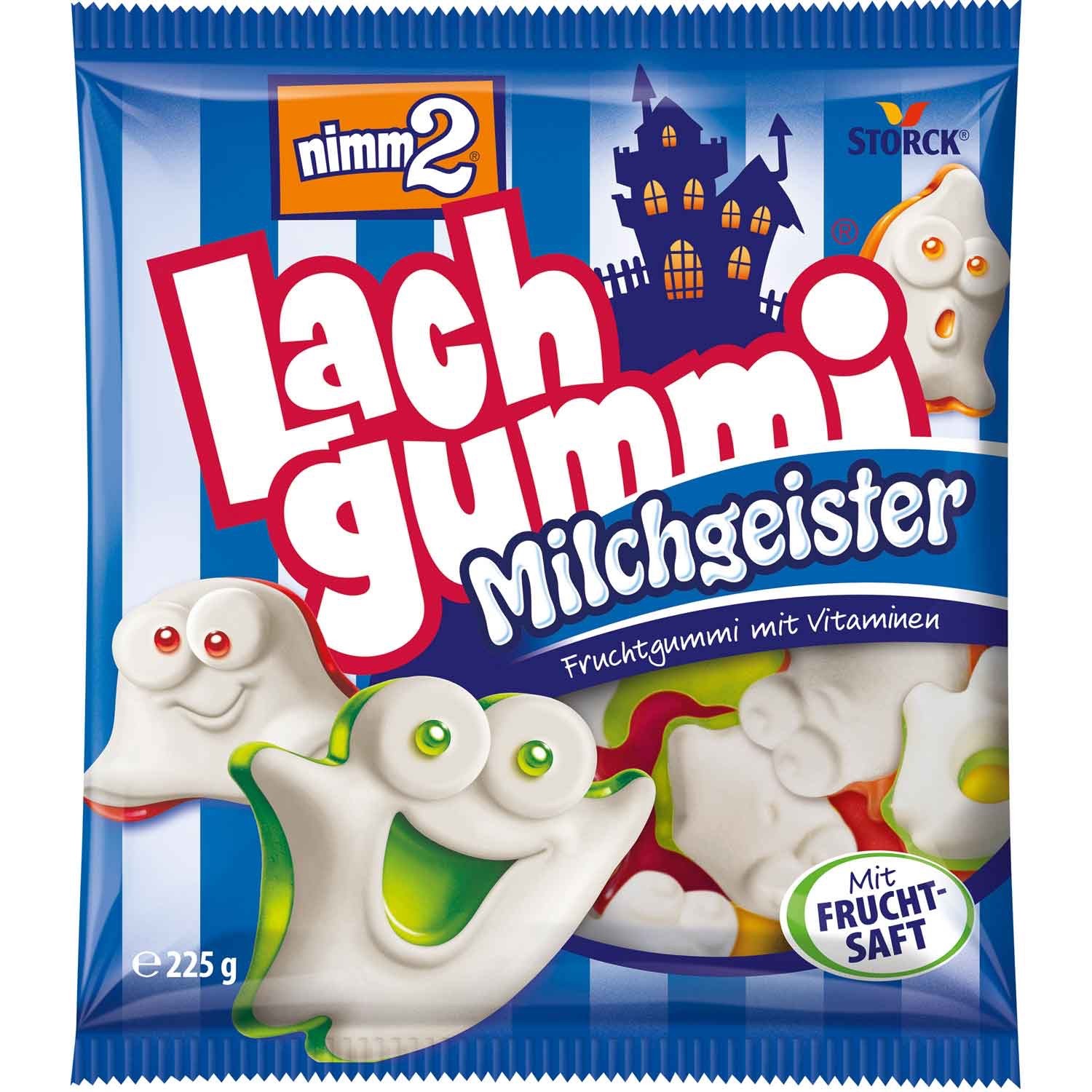 Жевательные резинки Storck Nimm2 MILKY Ghost gummies -225 г -ДОСТАВКА БЕСПЛАТНО 2190₽