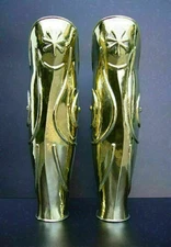 18G Steel Roman Leg Greaves Armor Brass Finish LARP Reenactment Cosplay Guard