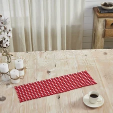 Gallen Red White Runner Fringed 8x24 VHC Brands