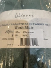 NEW WelSpun WelHome Bath Mats - 20” x 34” Green - 2 Pack - 100% Cotton
