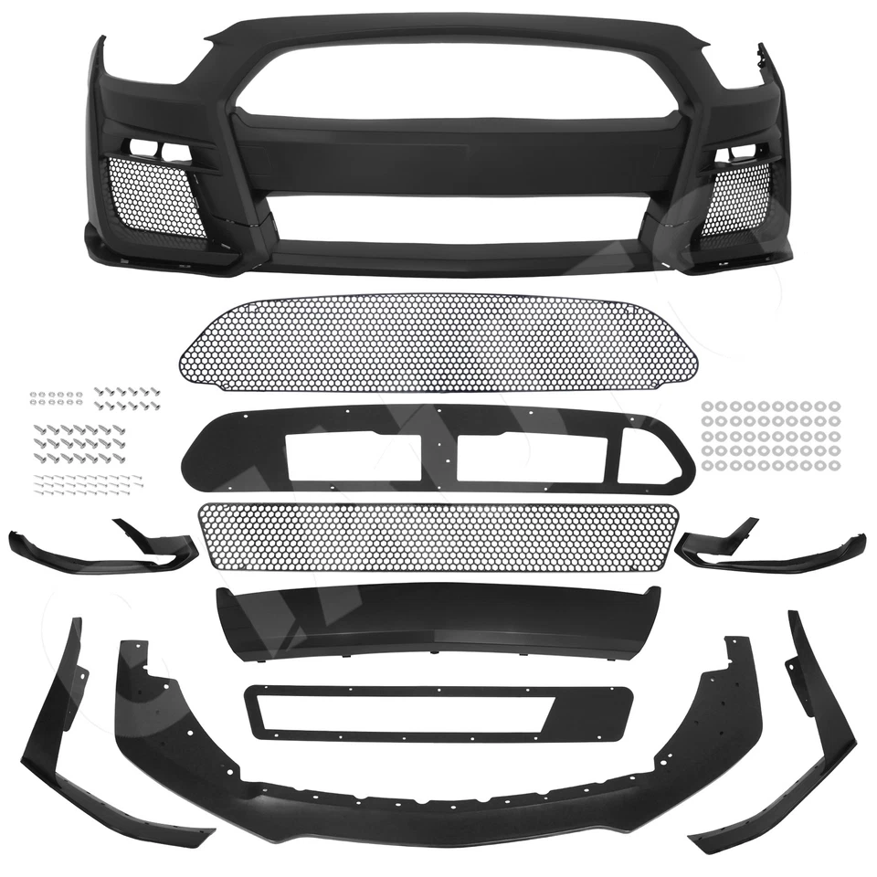 For Ford Mustang 2015-2017 GT500 Style Shebly Facelift Front Bumper Grille Kit - Изображение 2 из 4