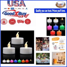 12 Pack Flameless LED Tea Lights Warm White Flickering Battery Operated Indoo...