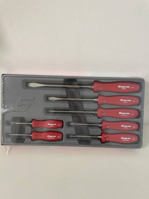#ad Snap On Screwdriver Set Combination 7 Pcs. RED HARD HANDLES SDDX70AR NEW $219.88