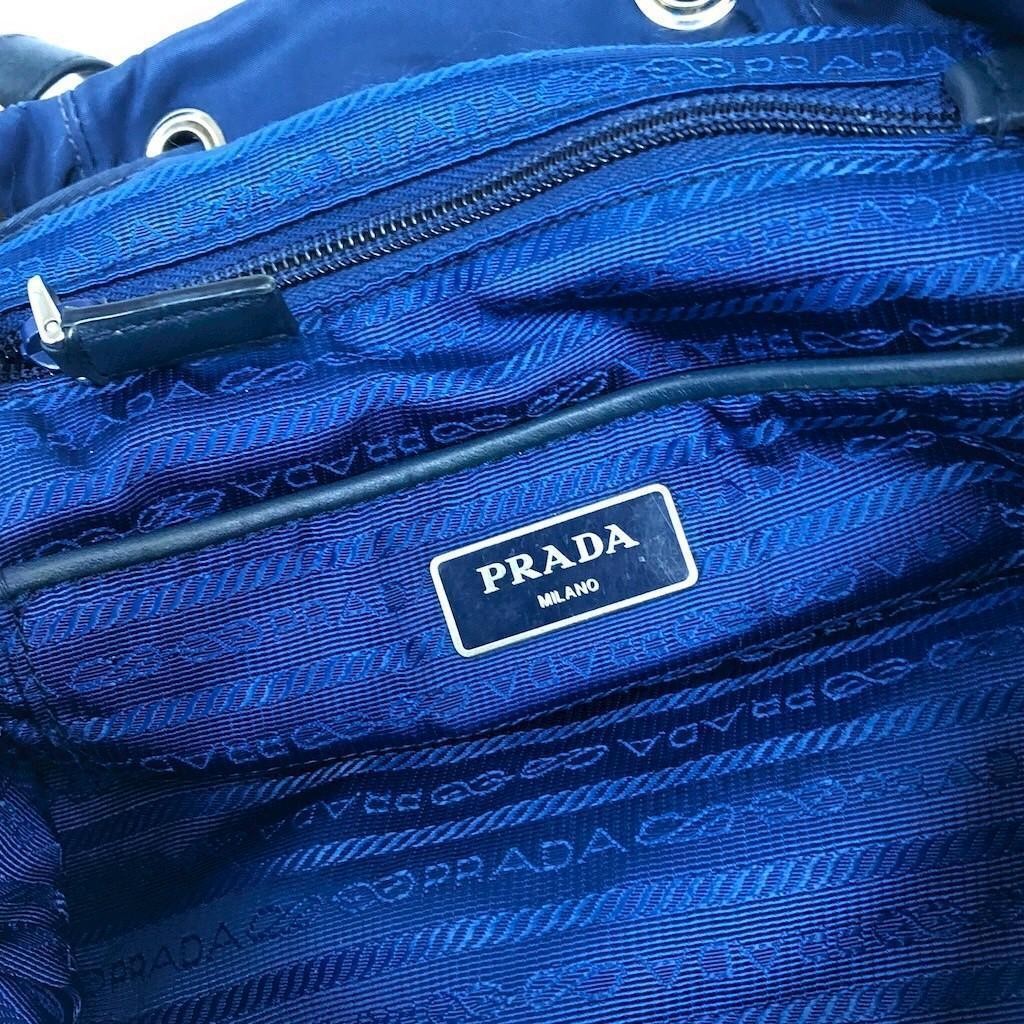 Rare Color PRADA Nylon Backpack Blue Daypack Lightweight Vintage Retro   Triangl thumbnail 8