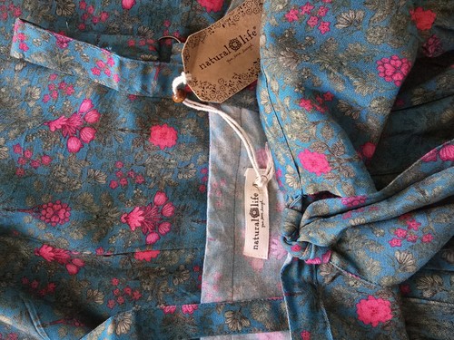 Womans New  The Natural Life Wide Leg Front Tie Green And Pink Floral Jumpsuit - Bild 5 von 7