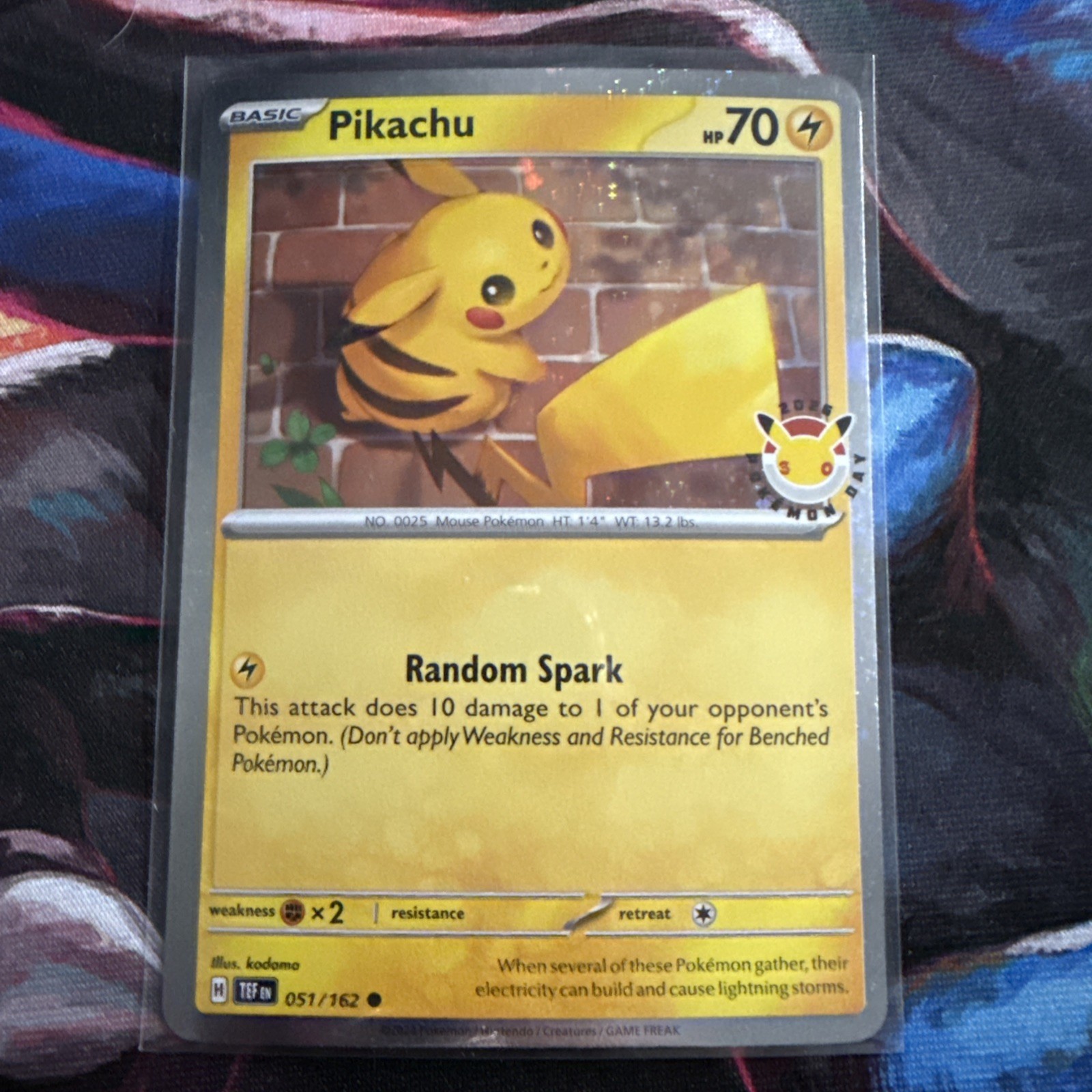 Pokémon Pikachu 2026 30th Pokemon Day 051/162 Basic 70HP Card English