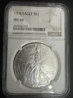1996 American Silver Eagle $1 NGC MS69 KEY DATE Low Mintage ASE .999 Silver 1oz