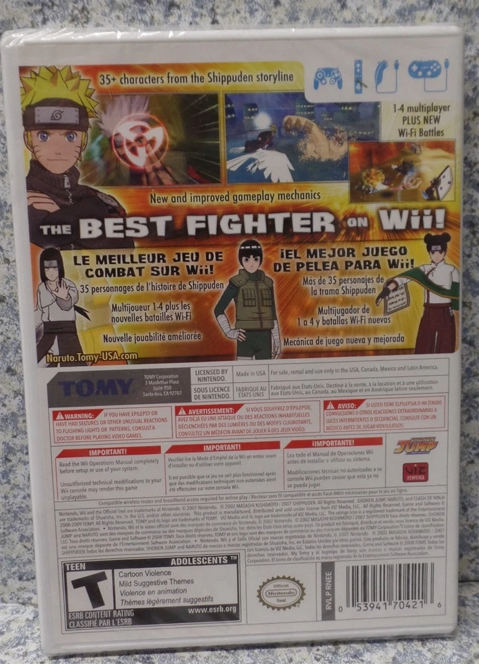 Video Game Wii Naruto Shippuden Clash Of Ninja Revolution III NEW SEALED - Image 2 of 3