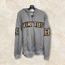 Viktos Gunvent Multicam Hoodie Full Zip Gray Sz Med Spellout Tactical Athletic