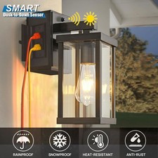 Alunmium Porch Lights with GFCI Outlet Dusk to Dawn Outdoor Wall Light Exterior