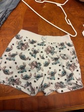 Girls Disney Lilo Stitch All-Over Print Fleece Pajama Shorts- lrg12