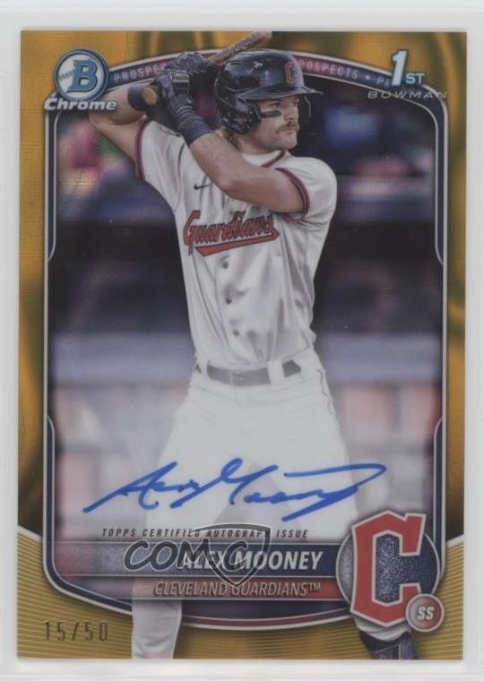 2025 Bowman Chrome Prospect Gold Lava Refractor /50 Alex Mooney #CPA-AM Auto