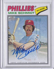 2026 Topps Heritage Phillies Mike Schmidt On Card Auto 1977 Topps Baseball Auto
