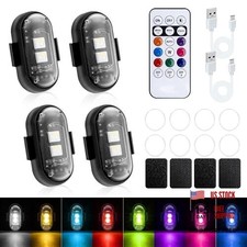 4 Pcs Wireless Rechargeable Magnetic LED Strobe Lights, 8-Colors USB