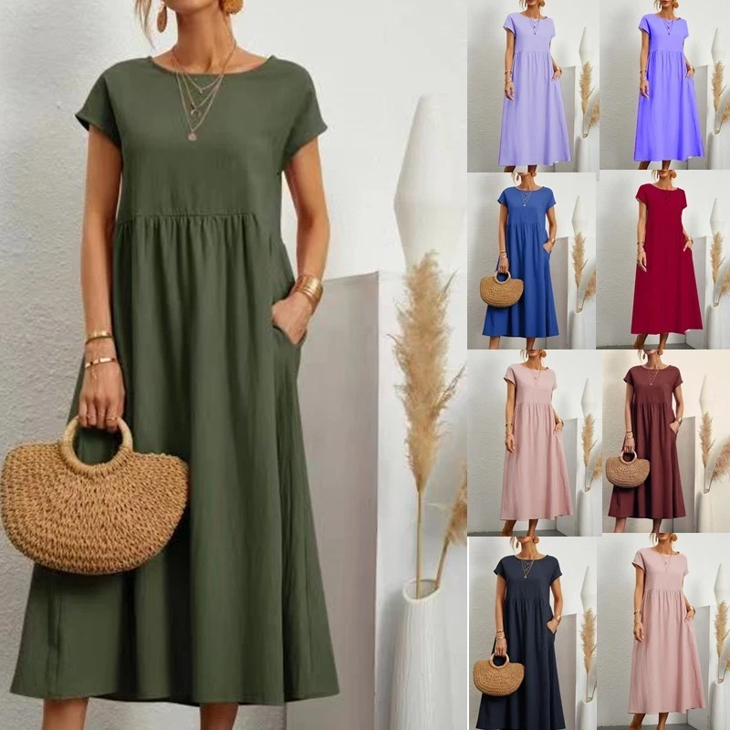 green emerald velvet dress Women Loose Fitting Dresses Irregular Summer Dresses – SimpleLinenLife