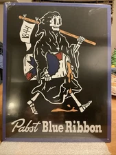 Sleek, Metal Sign, Pabst Blue Ribbon Skeleton Design ￼
