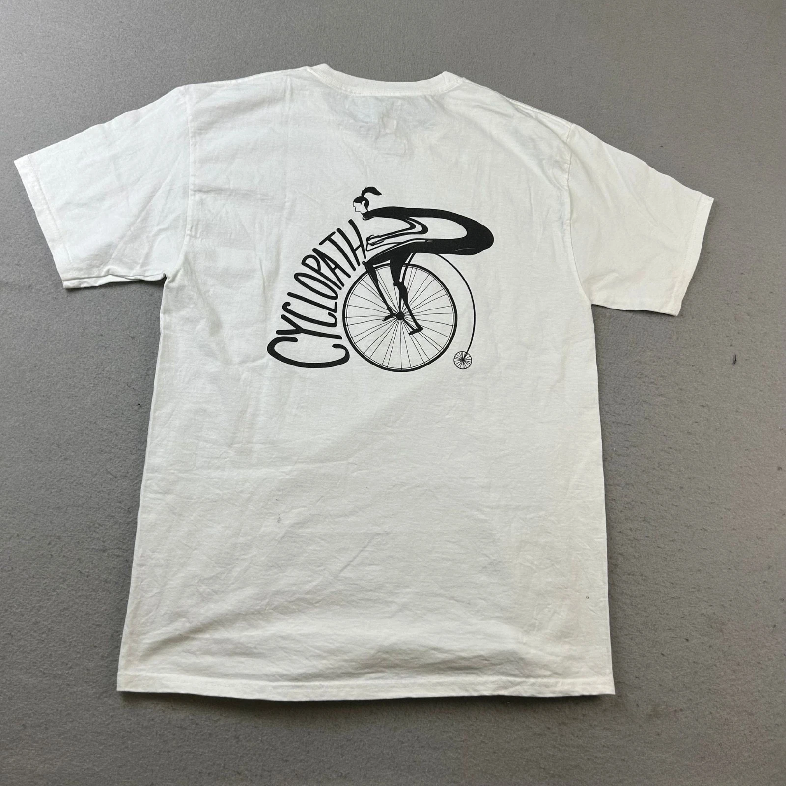 Cyclopath Shirt Mens Medium White Crew Neck Short Sleeves Tee Hanes