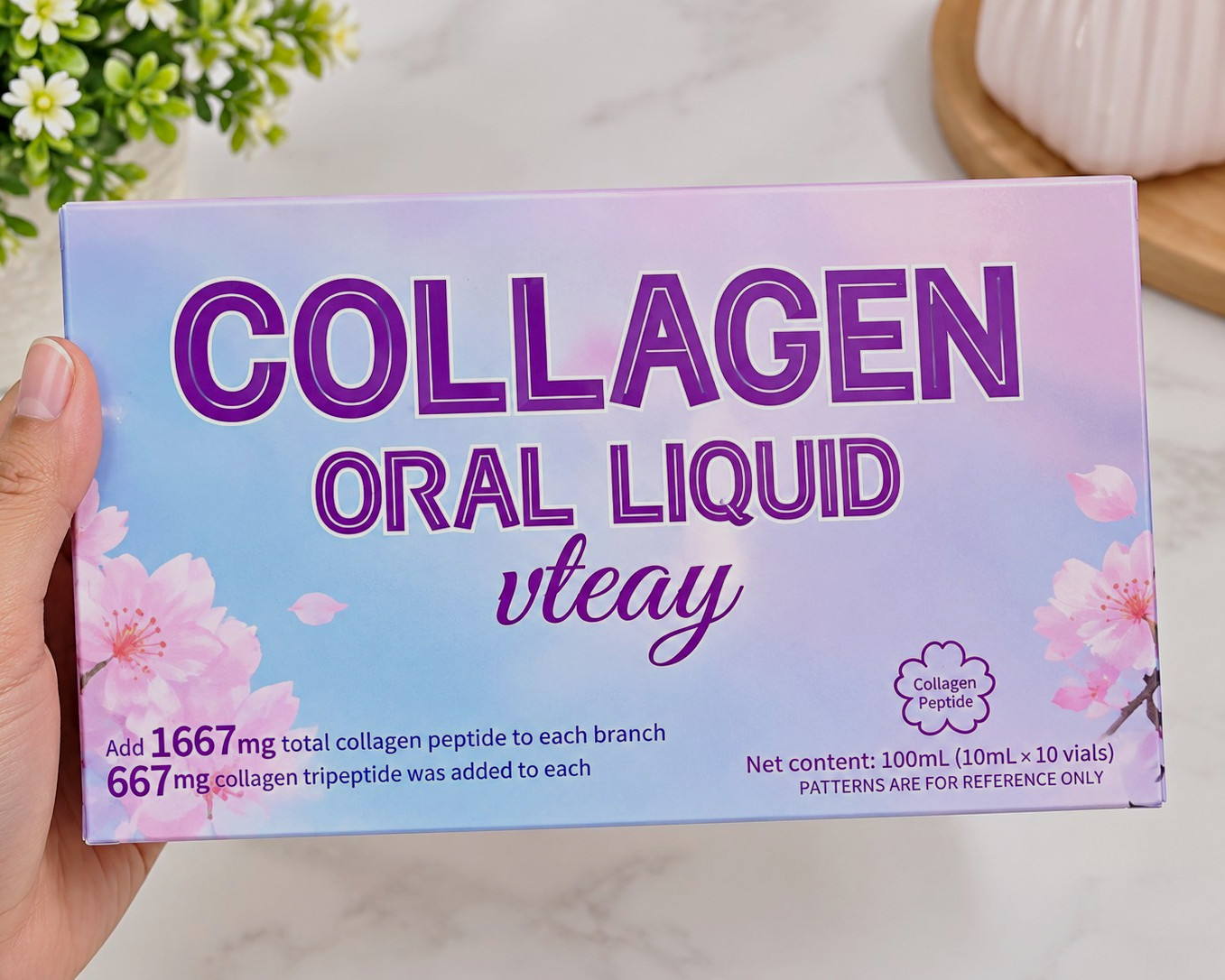 vteay Collagen Oral Liquid Supplement Peach 10mL x10 Vials (100mL)
