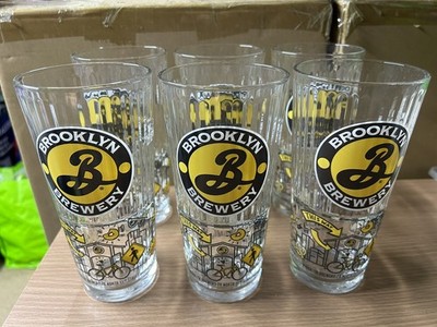 Brooklyn Brewery Pilsner Pint Glas 6 Stück Brandneu Sammlerstück Limitierte Auflage