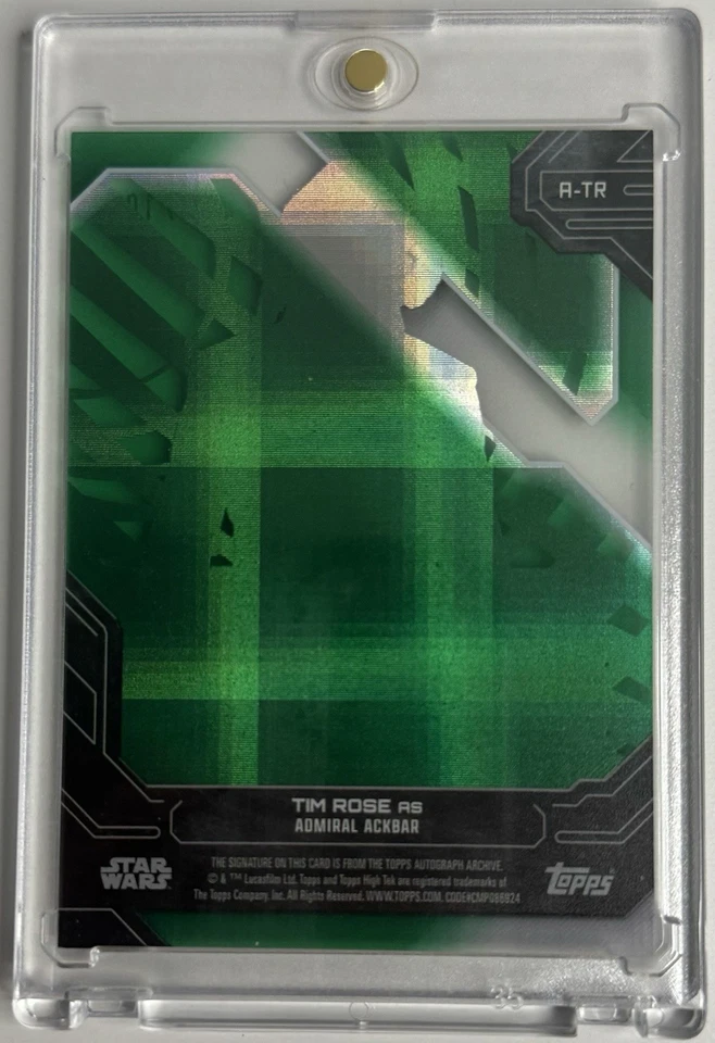 2024 Star Wars High Tek Admiral Ackbar Tim Rose Green Auto  07/10 - Image 2 of 2