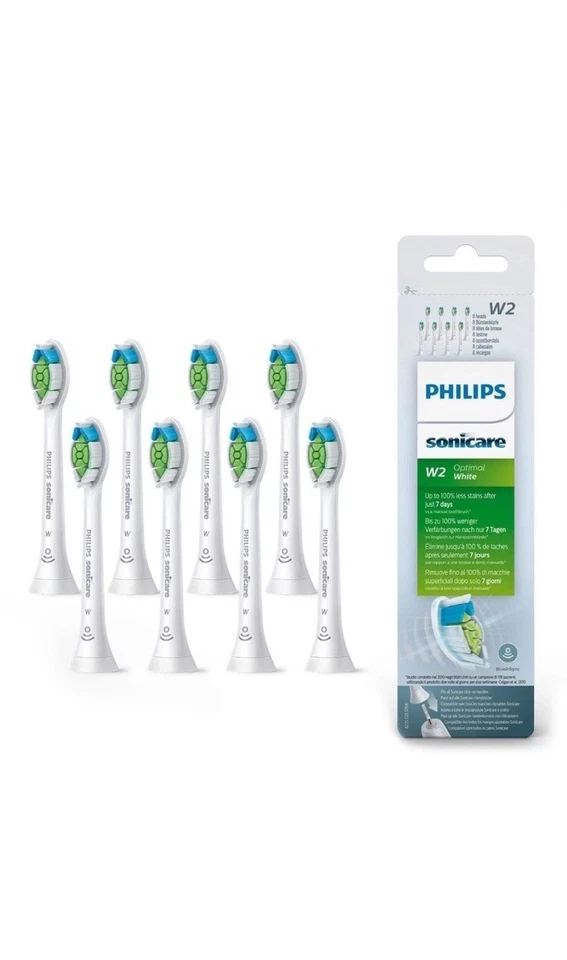 Philips Sonicare W2 Optimal White Aufsteckbürsten in Weiß (8er-Pack) | Neu