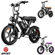 AMYET 1000W 48V 20AH Electric Bike 20" Fat Tire 28 mph ebike Disc Brake e MTB US