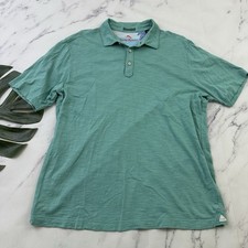 Tommy Bahama Mens Polo Shirt Size L Light Teal Blue Short Sleeve Solid