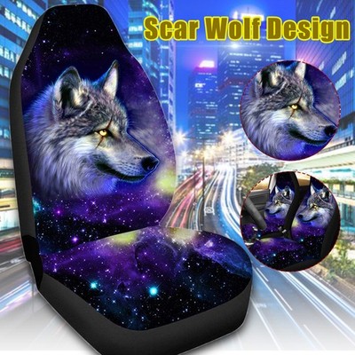 Universal Protector Wolf Cool Car Full Set Front & Rear Seat Covers Repalcement