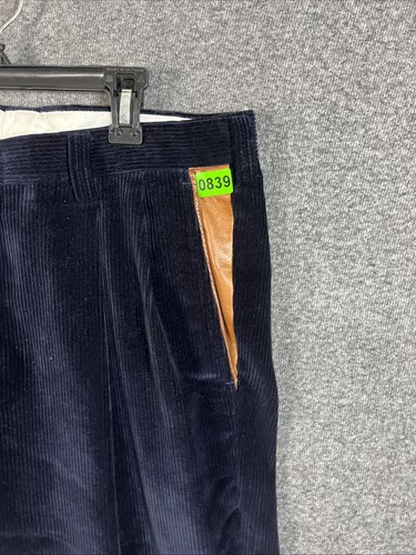 Vintage Orvis Cord Herren Hose Blau 36x30 Leder Taschen Verschluss Knopf - Bild 10 von 10