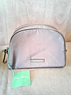 Vera Bradley Preppy Poly Medium Cosmetic Bag Warm Toast NWT's