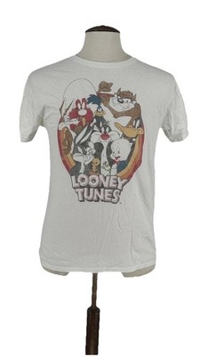 Looney Tunes Cartoon Figur Grafik T-Shirt weiß Gr. M 90er Style