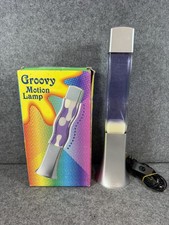 Vintage Retro S Shape groovy Wavy Motion Lava Lamp white/purple tested working