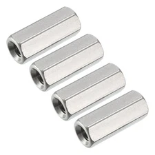 4pcs M5 x 0.8 Pitch 20mm 304 Stainless Steel Metric Hex Coupling Nut