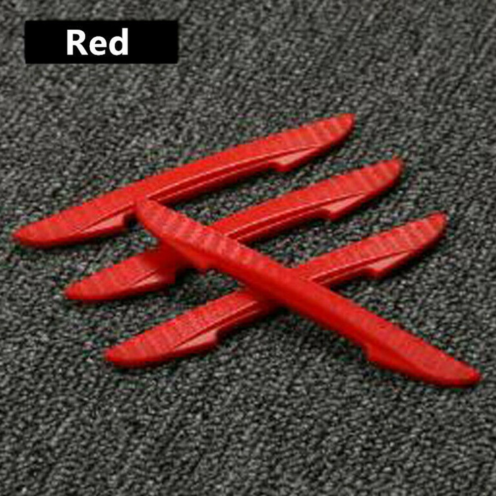 Red 4pcs Car Door Edge Scratch Anti-collision Protector Guard Strip Accessories