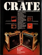 VINTAGE 1979 CRATE GUITAR AMPS PRINT AD