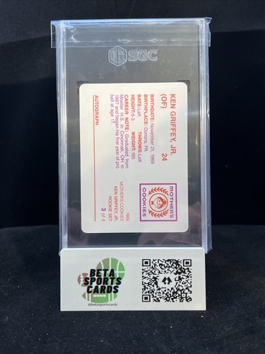 1989 Mother's Cookies Ken Griffey Jr. #3 SGC 9 Mint Seattle Mariners KOSTENLOSER VERSAND - Bild 2 von 2