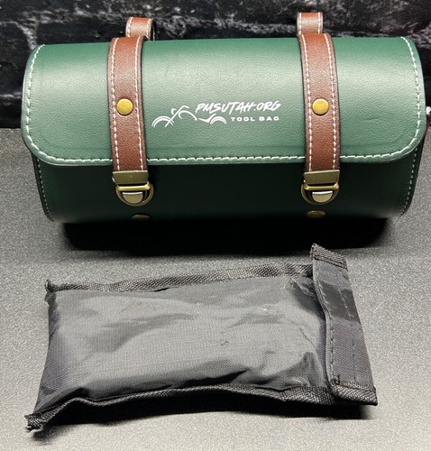 Leather Motorcycle Bag W Tool Kit Front Fork Rear Sissy Bar Holder Pouch Storage - Picture 4 of 10